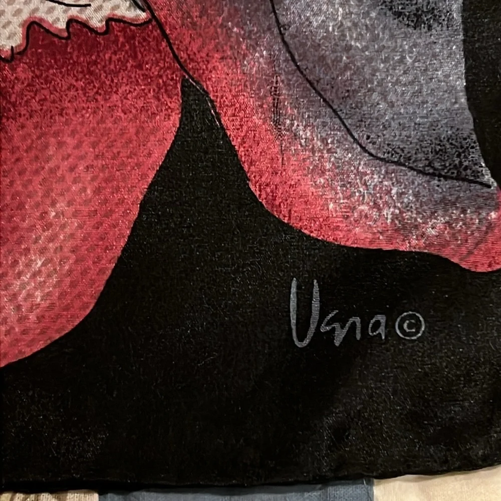 Vintage Vera Neumann oblong silk scarf 52” x 10”
